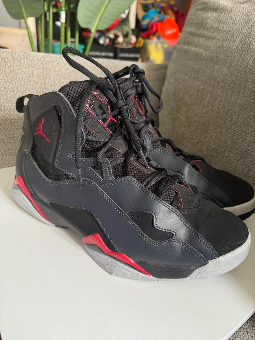 Air Jordan Black and Red High-Top Sneakers